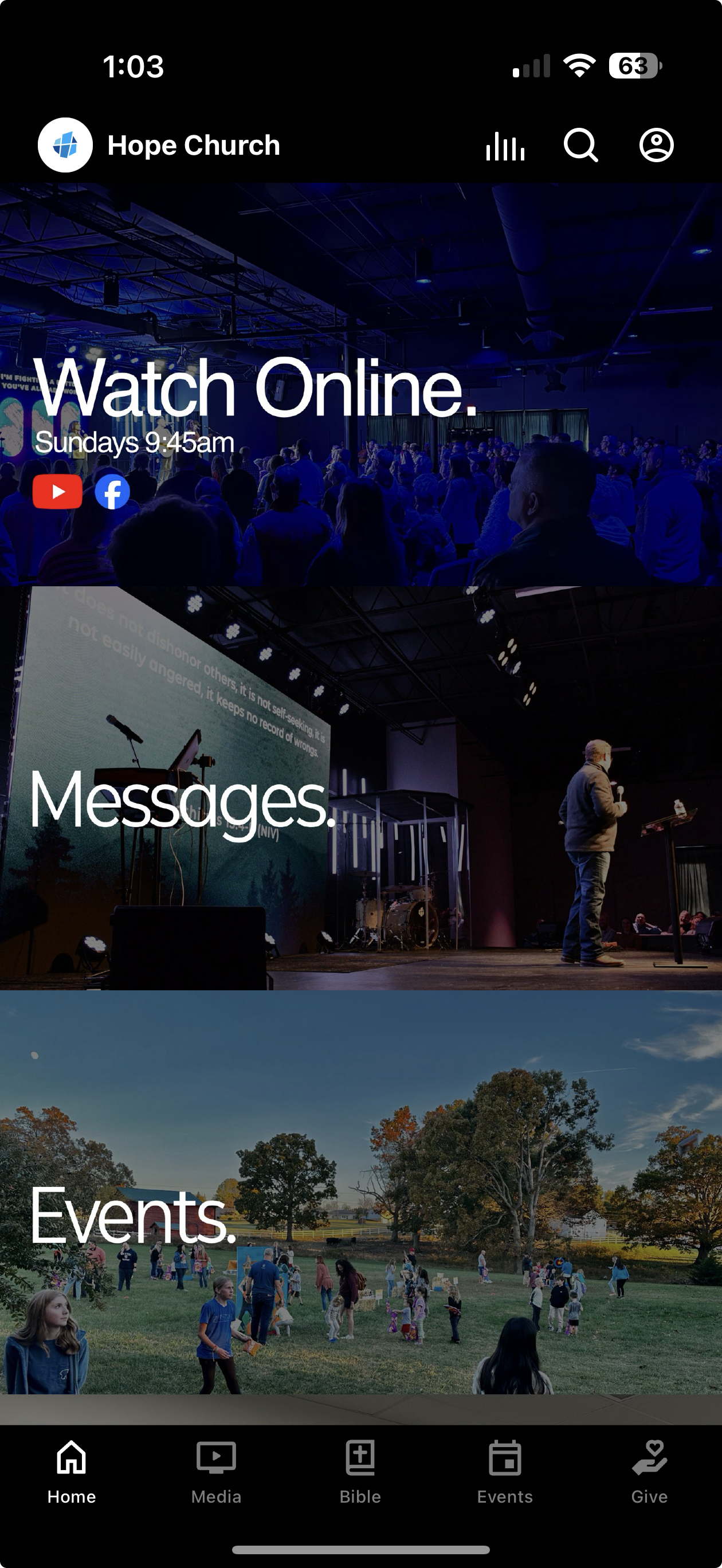 Hope Church app screenshot