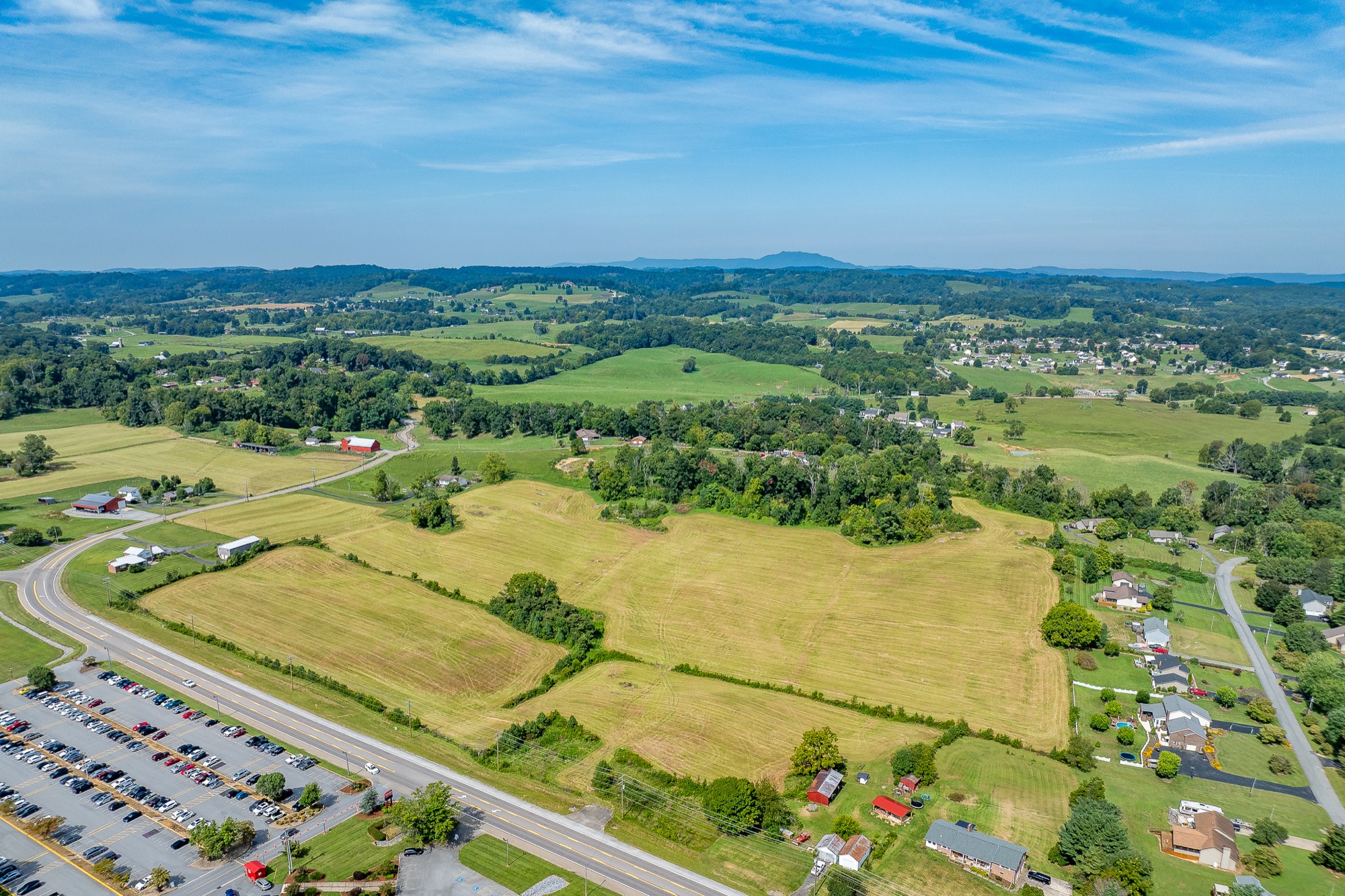 Aerial view of the twenty-acre property